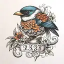 Number 23, Grayson, Rowan, Wren  tattoo design idea