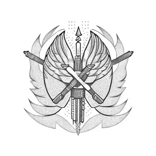 godspeed in script with and olive branch and winged boot tattoo design idea