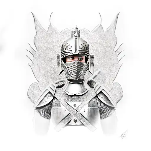 Trojan soldier on a horse tattoo design idea