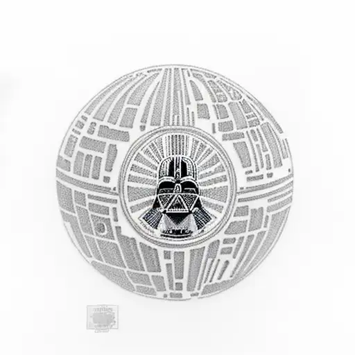 Darth vader with death star tattoo design idea