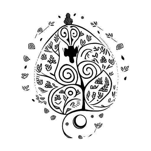 A minimalist tattoo of a hobbit's footprints surrounded by flowers and leaves tattoo design idea
