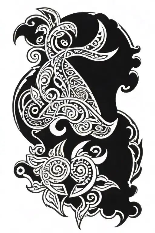 Polynesian design incorporating symbols tattoo design idea