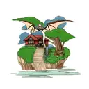 dragón ghibli tattoo design idea