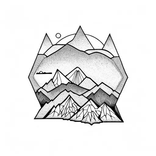 blue ridge mountains at sunset tattoo design idea
