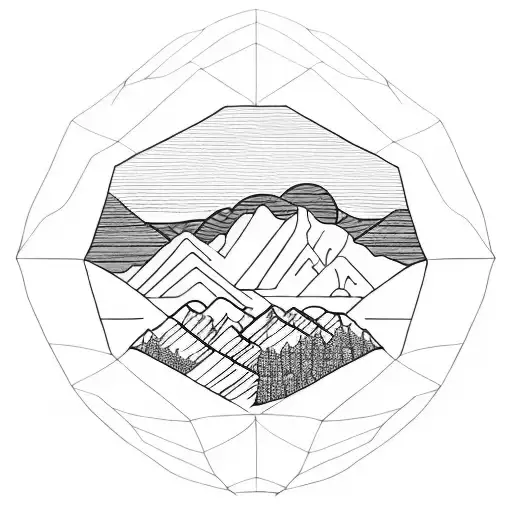 blue ridge mountains at sunset tattoo design idea