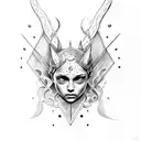 word "Arya" with caligraphy of game of throne  tattoo design idea