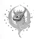 word "Arya" with caligraphy of game of throne  tattoo design idea
