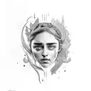 word "Arya" with caligraphy of game of throne  tattoo design idea