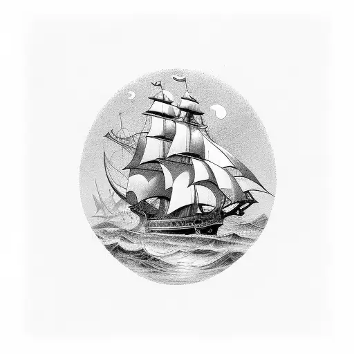 ship  tattoo design idea