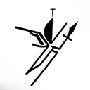 fire burning, arrow of sagittarius and blue mocking jay bird tattoo design idea