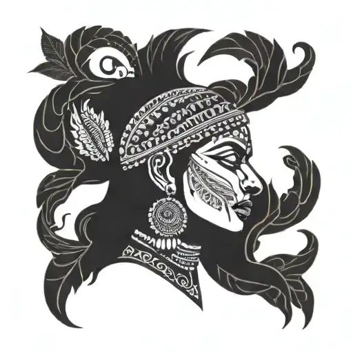 female indian woman tattoo design idea