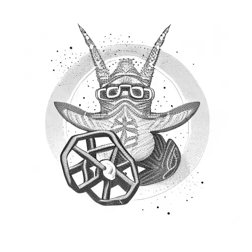 Patrick Star lifting weights at the gym tattoo design idea