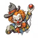 scary clowns, joker, illuminati, pennywise tattoo design idea