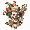 scary clowns, joker, illuminati, pennywise tattoo design idea
