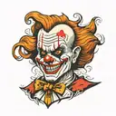 scary clowns, joker, illuminati, pennywise tattoo design idea