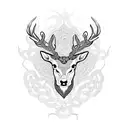 Intricate Celtic knotwork design incorporating the stag and oak tree tattoo design idea