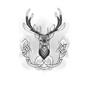 Intricate Celtic knotwork design incorporating the stag and oak tree tattoo design idea