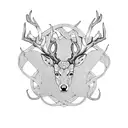 Intricate Celtic knotwork design incorporating the stag and oak tree tattoo design idea