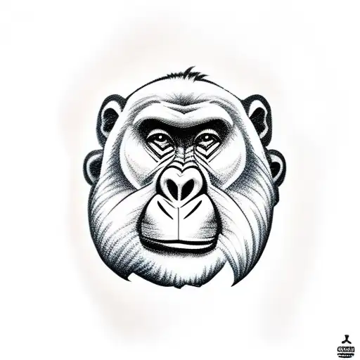 cartoon gorilla smoking  tattoo design idea