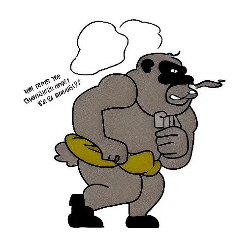 cartoon gorilla smoking  tattoo design idea