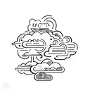 clouds with 11:11 numbers  tattoo design idea