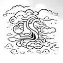 clouds with 11:11 numbers  tattoo design idea