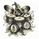 Ganpathi Drums Music notes tattoo design idea