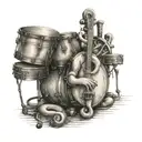 Ganpathi Drums Music notes tattoo design idea