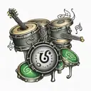 Ganpathi Drums Music notes tattoo design idea