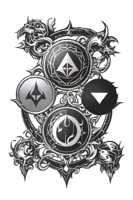 Magic the gathering mana symbols tattoo design idea