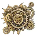 steampunk clock gears tattoo design idea