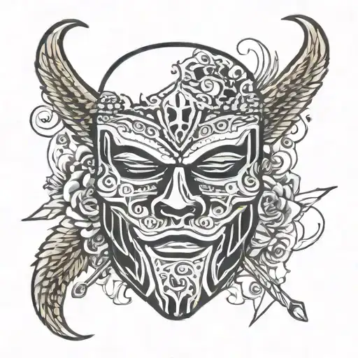 ski mask tattoo design idea