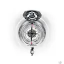Pocket Watch with compass and broken  tattoo design idea