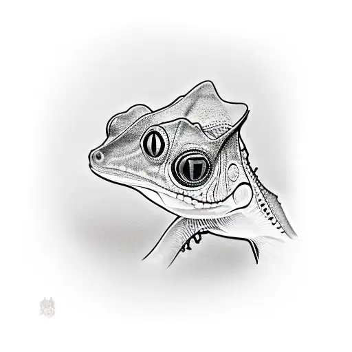 crested gecko tattoo design idea