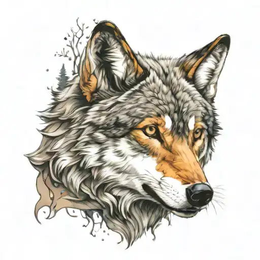 Gray Wolf tattoo design idea