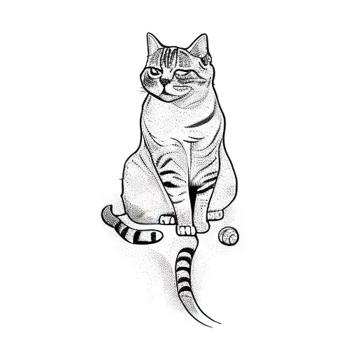 a cat rest in peace pumba  tattoo design idea