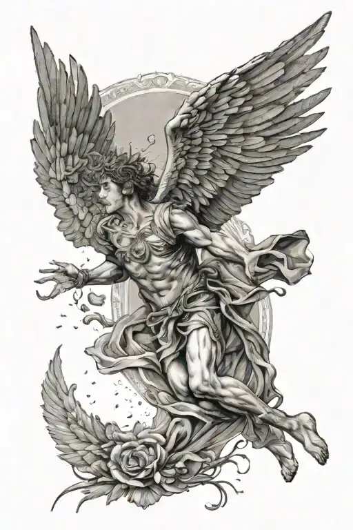 Icarus Falling tattoo design idea