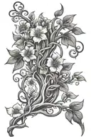 tree  vine and flowers  tattoo design idea