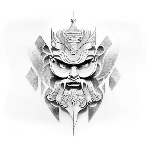 Combine elements of Greek gods and Oriental art in a tattoo design tattoo design idea