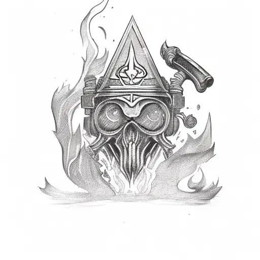 Ace of Spades on fire tattoo design idea