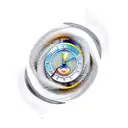 A timepiece merging with a wave, creating a surreal and dynamic design tattoo design idea