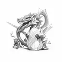 shards of narsil and a charizard tattoo design idea