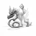 shards of narsil and a charizard tattoo design idea