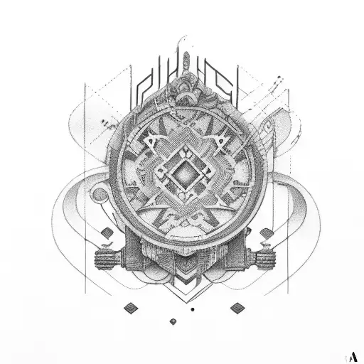 In the text, 1907 in yellow and navy blue tattoo design idea