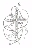 infinity cross with ladybug  tattoo design idea