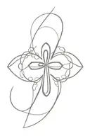infinity cross with ladybug  tattoo design idea