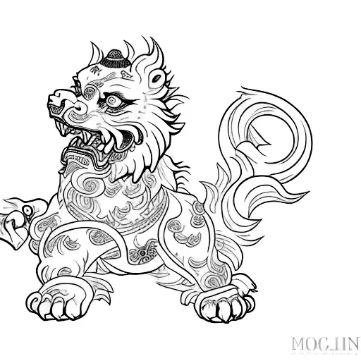 Foo Dog tattoo design idea