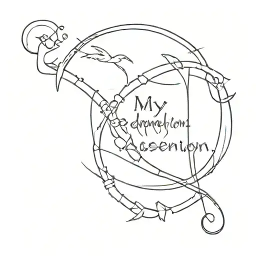 lyrics that say 'my redemption eternal ascension' tattoo design idea