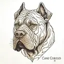cane corso minimal 3d tattoo design idea