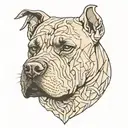 cane corso minimal 3d tattoo design idea